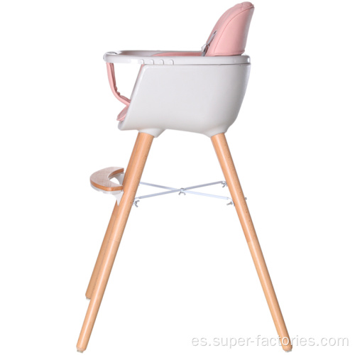 Trona de madera ajustable para bebés y niños pequeños